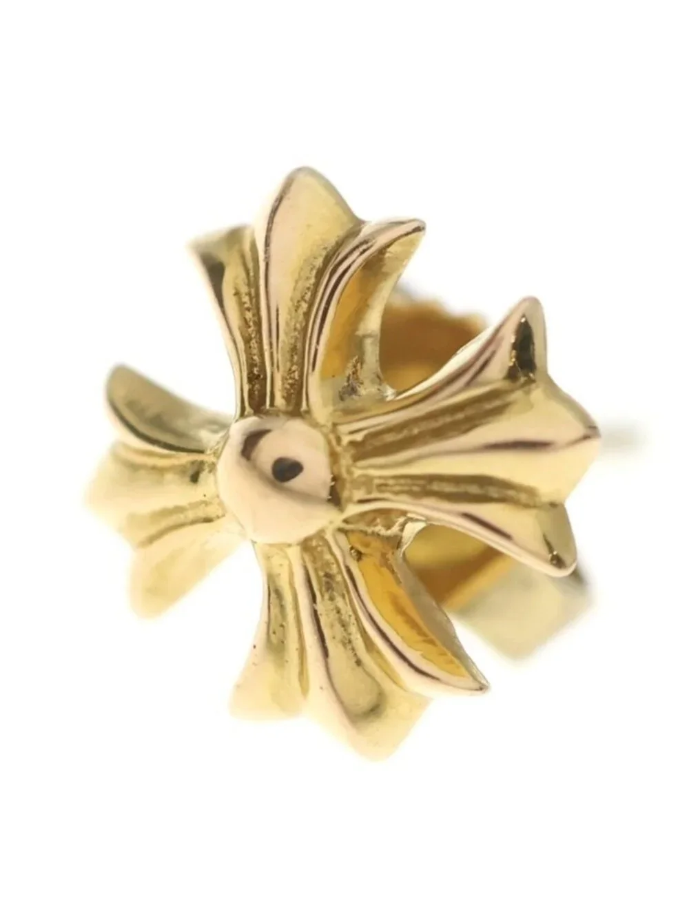 Chrome Hearts 22k No2 CH Pls CH Plus Stud Earrings Gold